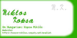 miklos kopsa business card